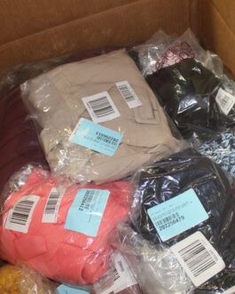 1 Parcel Box – 42 Pcs – Like New and New Apparel – Jeans, Pants & Shorts, Dress Shirts, Dresses & Skirt